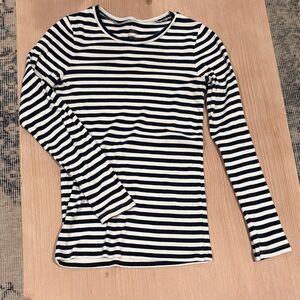 J. Crew “Perfect Fit” Navy and White Striped Long Sleeve Tee- SIZE S!